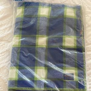 Pendleton Blue Plaid Twin 100% Washable Wool Blanket NEW W/ TAGS FREE SHIPPING